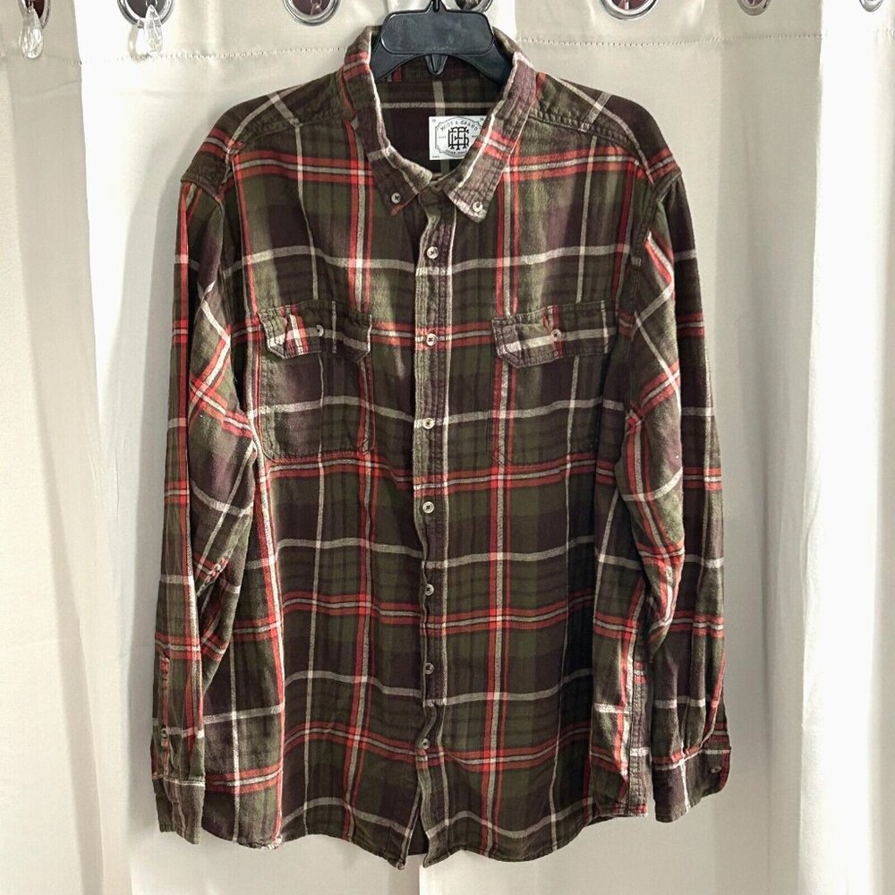 Mott Grand Mens Shirt Size 3XL Green‎ Plaid Button Up Western Workwear 17104x